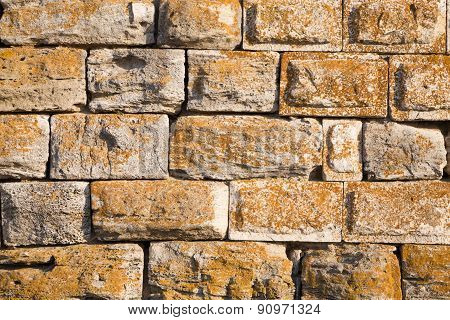 Medieval Stone Wall From An Ancient Fortress