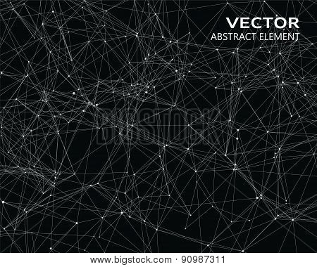 Digital Background With White Geometric Particles