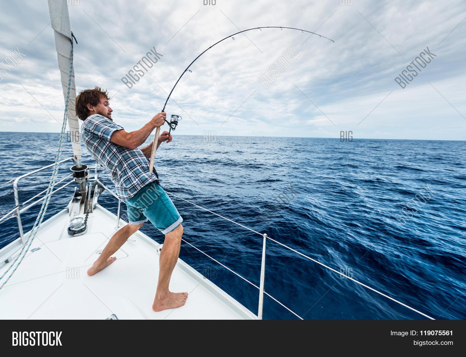 Young Man Fishing Hard Image & Photo (Free Trial) Bigstock