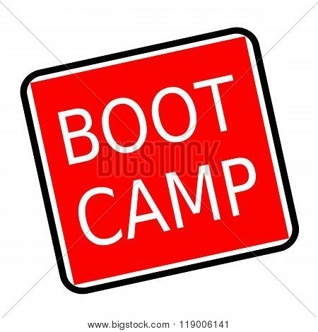 Boot Camp White Stamp Text On Red Background
