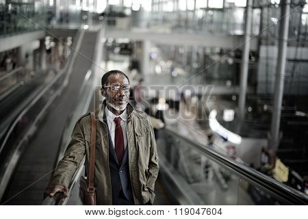 Businessman Arrive Transportation Departure Concept