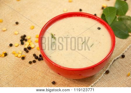 Menasu Saaru Is A Pepper Rasam From Karnataka, India.