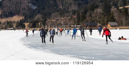 People Skating On The Ice In Austria