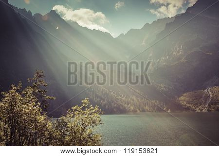 Green Water Mountain Lake Morskie Oko, Tatra Mountains, Poland