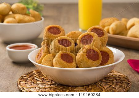 Sausage Fried Snacks. Brazilian Snacks .