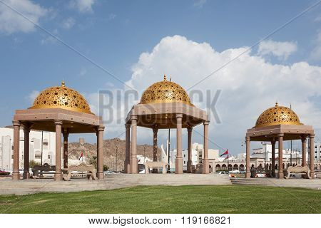Golden Pavilions In Muttrah, Oman
