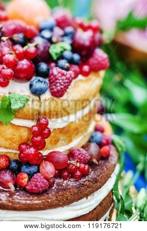naked wedding cake