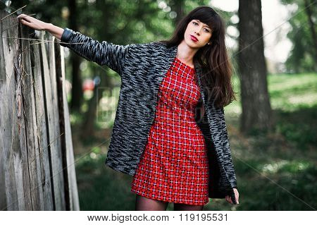 Portrait Of A Brunnete Happy And Smiling Girl