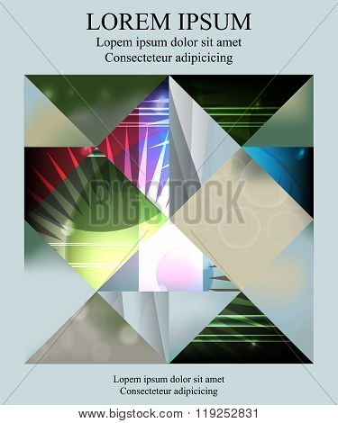Stock Vector Template For Brochure, Card, Cover, Book With Patchwork Design
