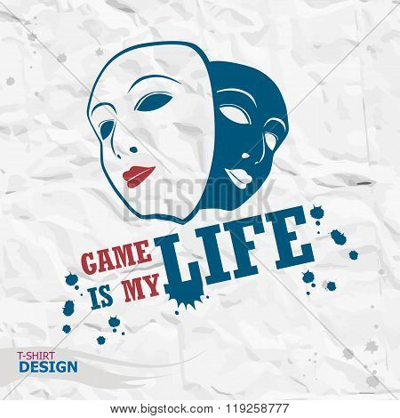 Geme Typography, T-shirt Graphics. Game Is My Life