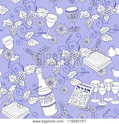 Passover Seamless Pattern Background