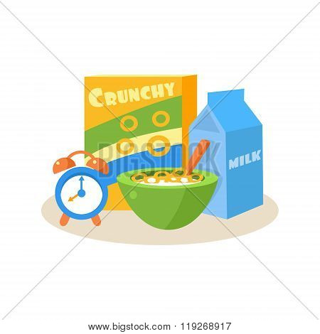 Pupil Breakfast. Education Design Vector Illustration