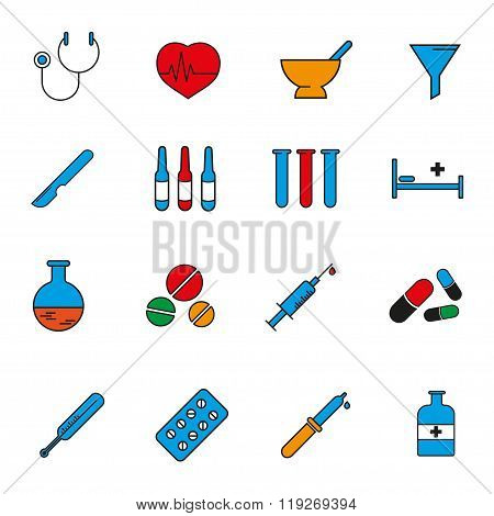 Set of icons on the medical theme