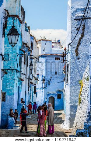 Chefchaouen, Morocco -may 1, 2013: Architecture Of Chefchaouen, Small Town In Northwest Morocco Famo