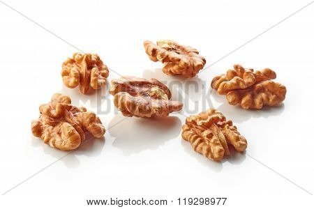 Walnuts On White Background