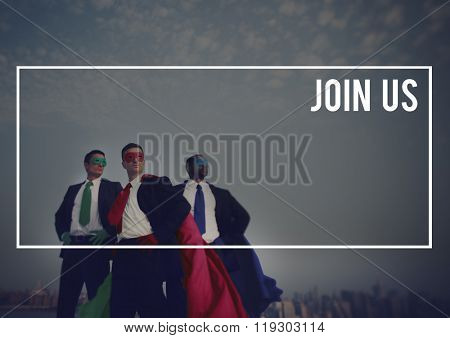 Join Us Invite Membership Company Follow Us Concept