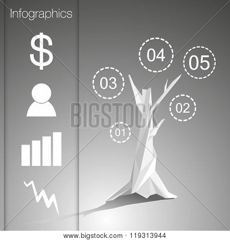Low polygonal infographics tree.