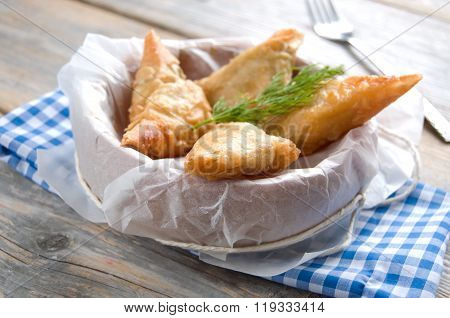 Greek Feta And Spinach Filo Pastry Triangles