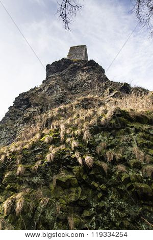 Bosky Ruins Of Castle Trosky In Czech Republic On Winter Day