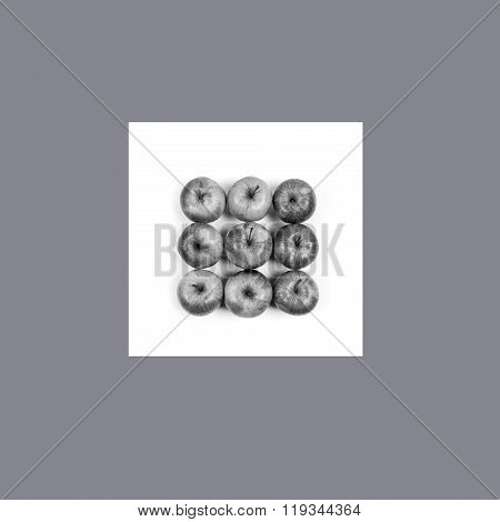 Group Of Red Apples. Flat Lav