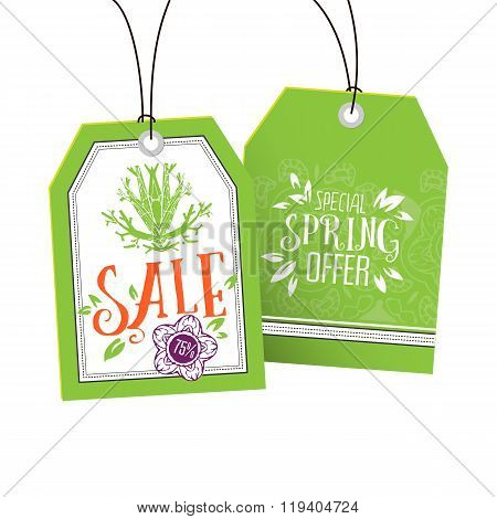 Sale and Special Spring Offer tags