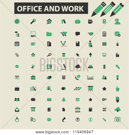 office work icons, office work logo, office work vector, office work flat illustration concept, office work infographics, office work symbols, 
