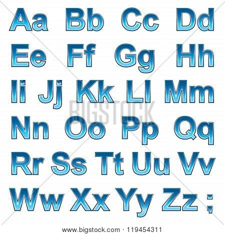 Alphabet Pseudo 3D Letters