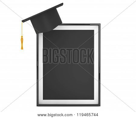 Graduation Academic Cap With Blank Photo Frame