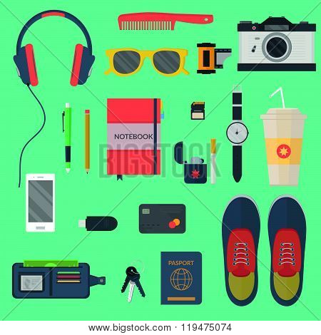 Modern vector illustration concept of every day carry in flat style
