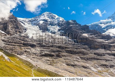 View Of The Monch And Eiger Glacier