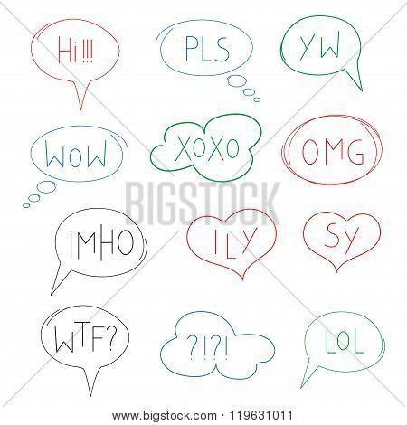 Vector illustration of internet acronym chat bubble.