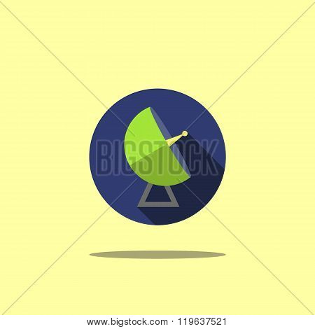 Space icon illustration antenna flat