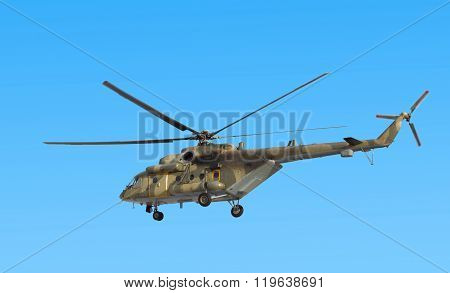 USSURIISK, RUSSIA - MARCH 24: Mi-8 military transport helicopter