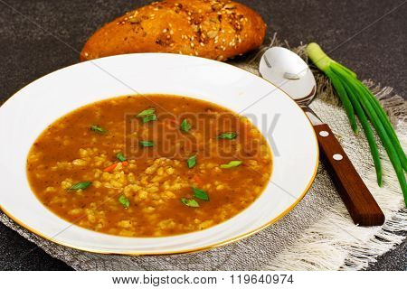 Soup Kharcho with Rice and Vegetables, Curry, Chili