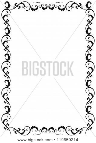 Floral Vector frame A4 design elements