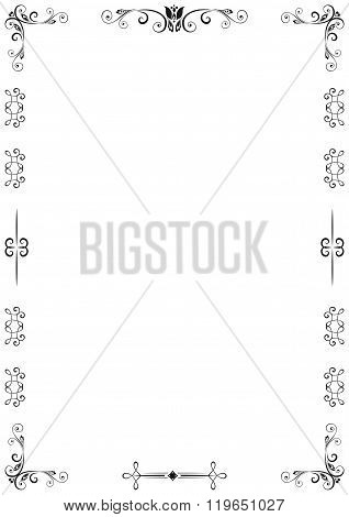 Floral Vector frame A4 design elements