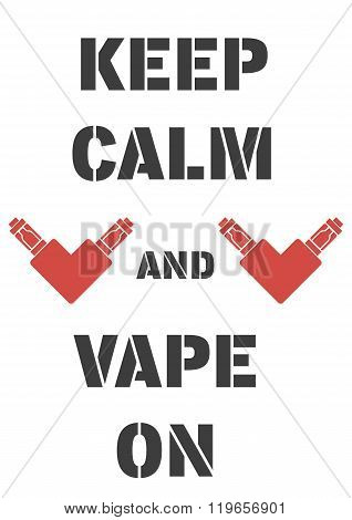 Poster with electrons cigarettes in the form of heart