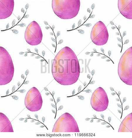 Watercolor Easter Seamless Pattern