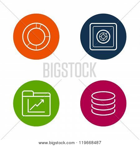 Vector Round Circle Buttons With Icons Can Be Used As Logo Or Icon