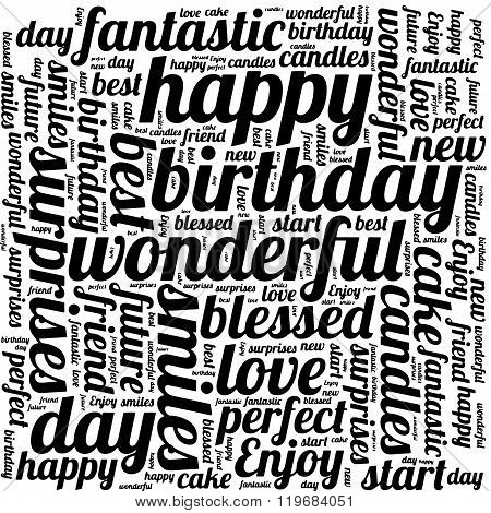 Happy Birthday typography seamless background pattern in vector