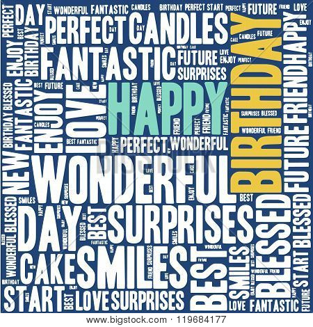 Happy Birthday typography seamless background pattern in vector