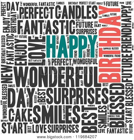 Happy Birthday typography seamless background pattern in vector