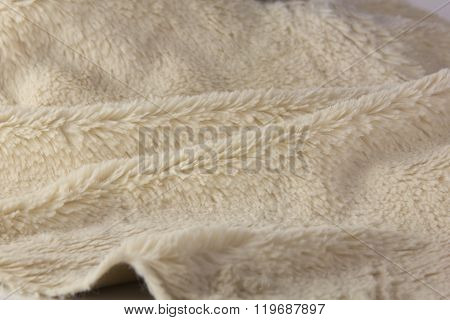 Texture Of Soft Artificial Fur Fabric Close-up