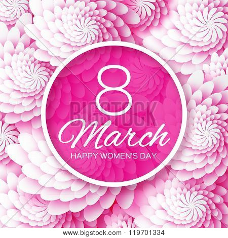 Abstract Pink Floral Greeting card - International Happy Women's Day