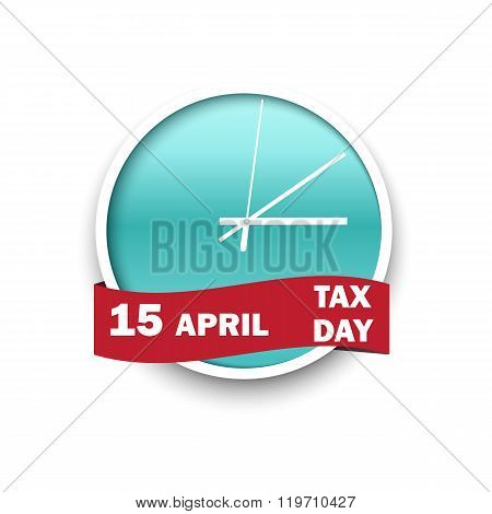 USA Tax Day Icon - Clock Design Template