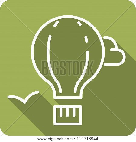 Vector Flat Icon of Hot air balloon.