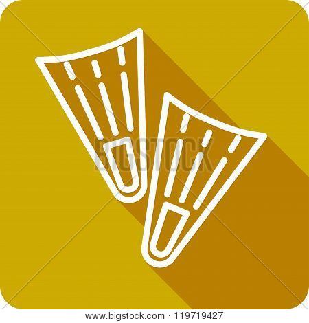 Flippers flat icon