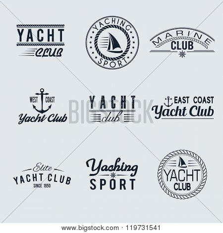 Set Of Yacht Club Labels