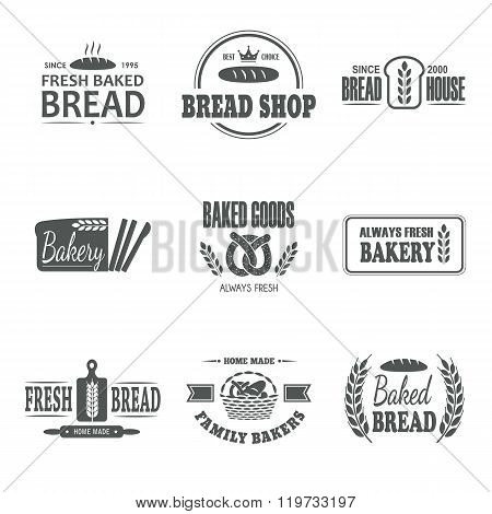 Set Of Bakery Vector Emblem