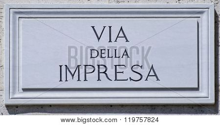Street plate of an italian city: Rome